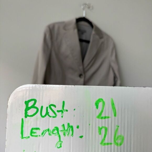 Ann Taylor Women's Two Button Notch Lapel Striped White & Gray Blazer Suit 14 - Picture 8 of 8